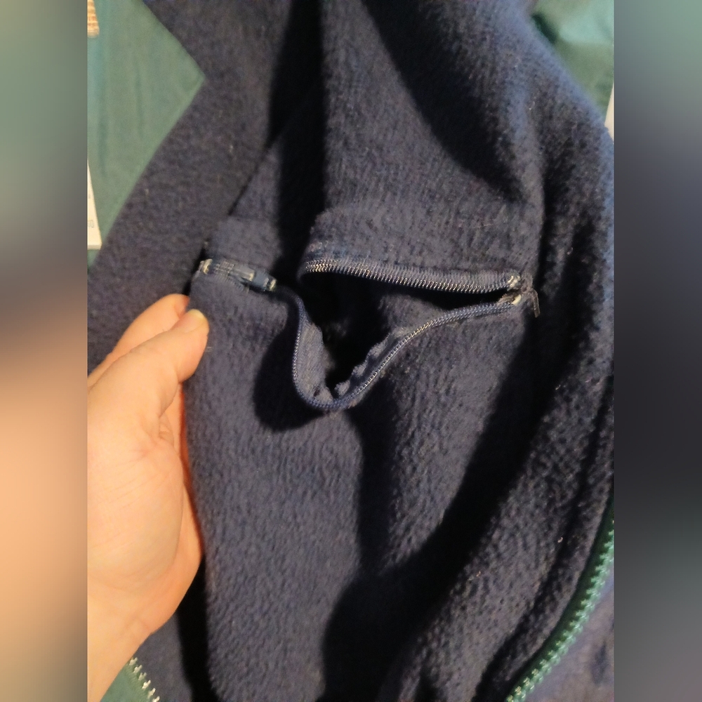 ​Vintage Northern Elements Cabin Essentials Fleece Lined Parka Jacket Navy/Green - Picture 8 of 14